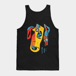 Picasso Inspired Cubist Canine: Abstract Dog Art Tank Top